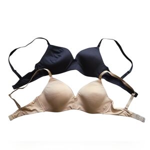 Calvin Klein Bralette Black and Tan Bras 2 ~ Size Medium 34B